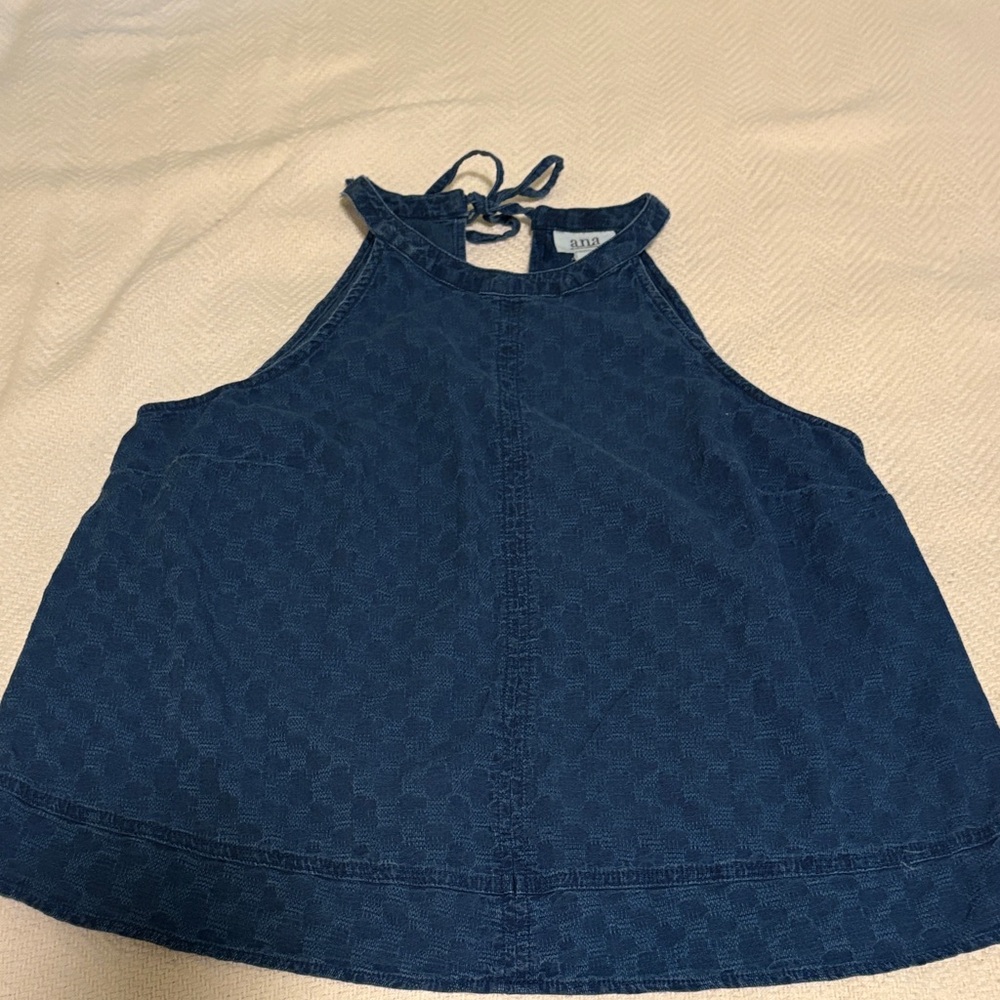 a.n.a 100% cotton tank top.  Slip over with tie back